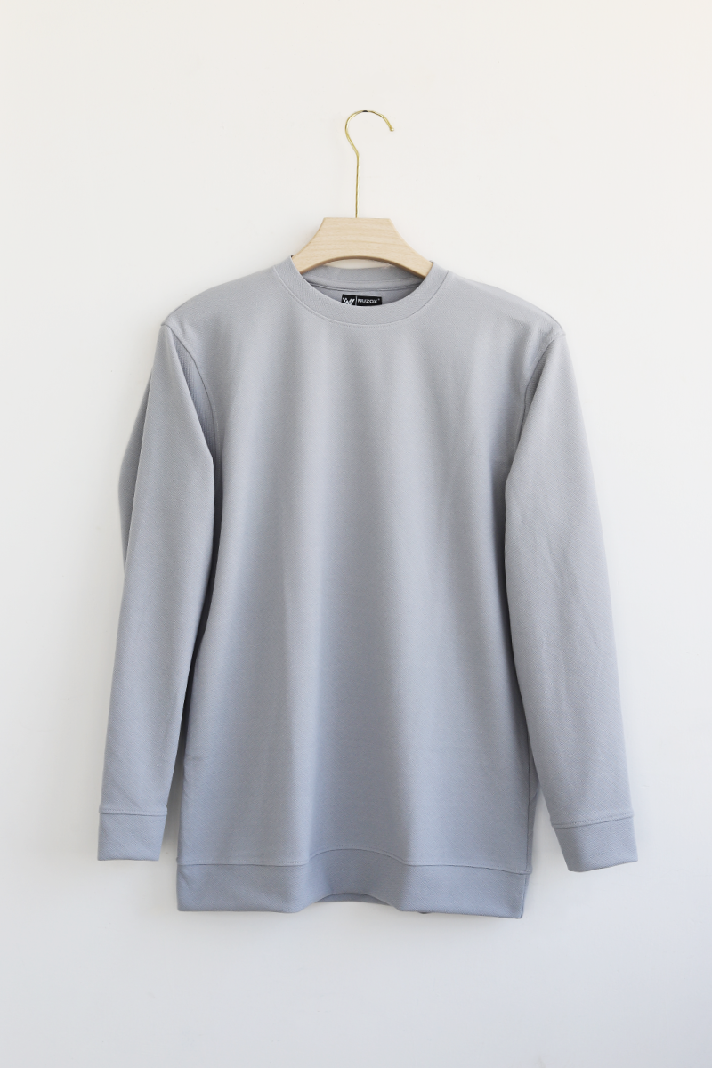 Plain Full Hand T-Shirt Lycra ( Lite Grey)